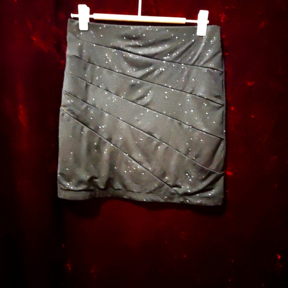 Black Sparkly Y2K Mini Skirt